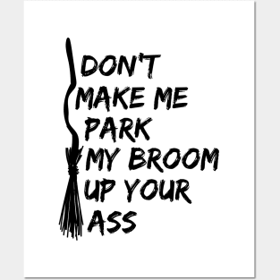 LADIES FUNNY T SHIRTS DONT MAKE ME PARK MY BROOM IN YOUR ARS Posters and Art